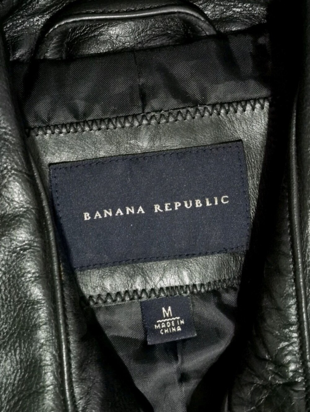 Banana Republic Men's Double-Breasted Leather Pea Coat in Black Size M. - Picture 6 of 11
